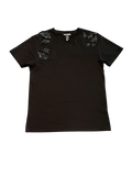 Distressed sequin v-neck T-shirt
